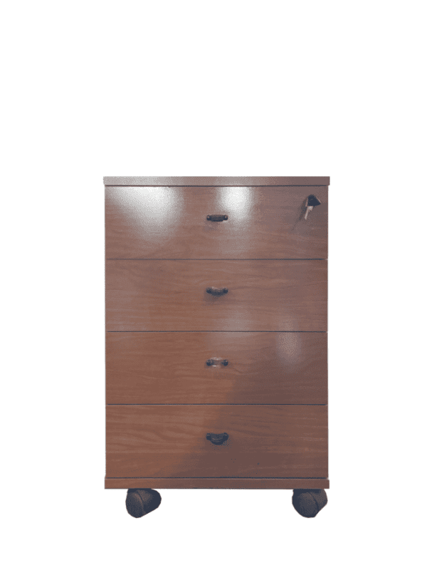 Comodino in legno con ruote